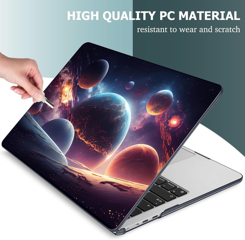 Mektron Designed for 2025/2024/2023 MacBook Air 15 INCH M4 A3241 /M3 A3114 /M2 A2941 Case, Printed Plastic Hard Shell Cover with 15.3" Liquid Retina Display Touch ID, Planets - Image 4